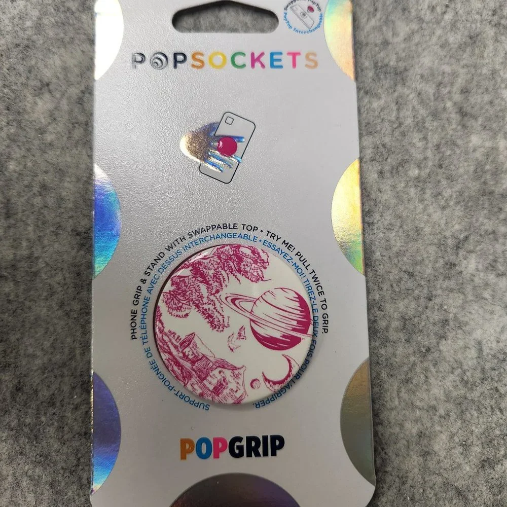 Pink Planet X Popsockets Single Grip & Stand Universal Phones and Tablet Holder